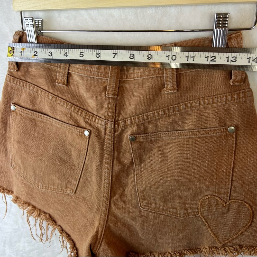 Madewell Where I was From shorts Orange Denim w‎ embroidered heart on butt sz 24 - Picture 10 of 10
